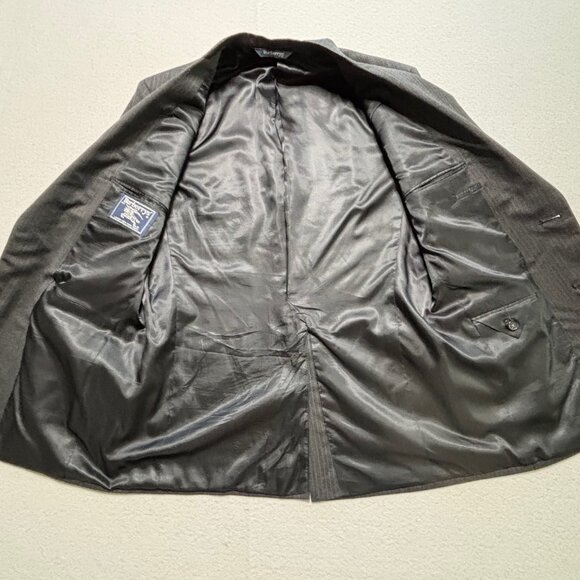 Burberrys Blazer Suit Jacket Sport Coat Gray Pinstripe Size 40R - Picture 11 of 16